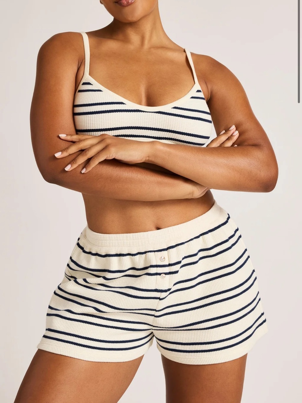 Negative Waffle Knit Short Set